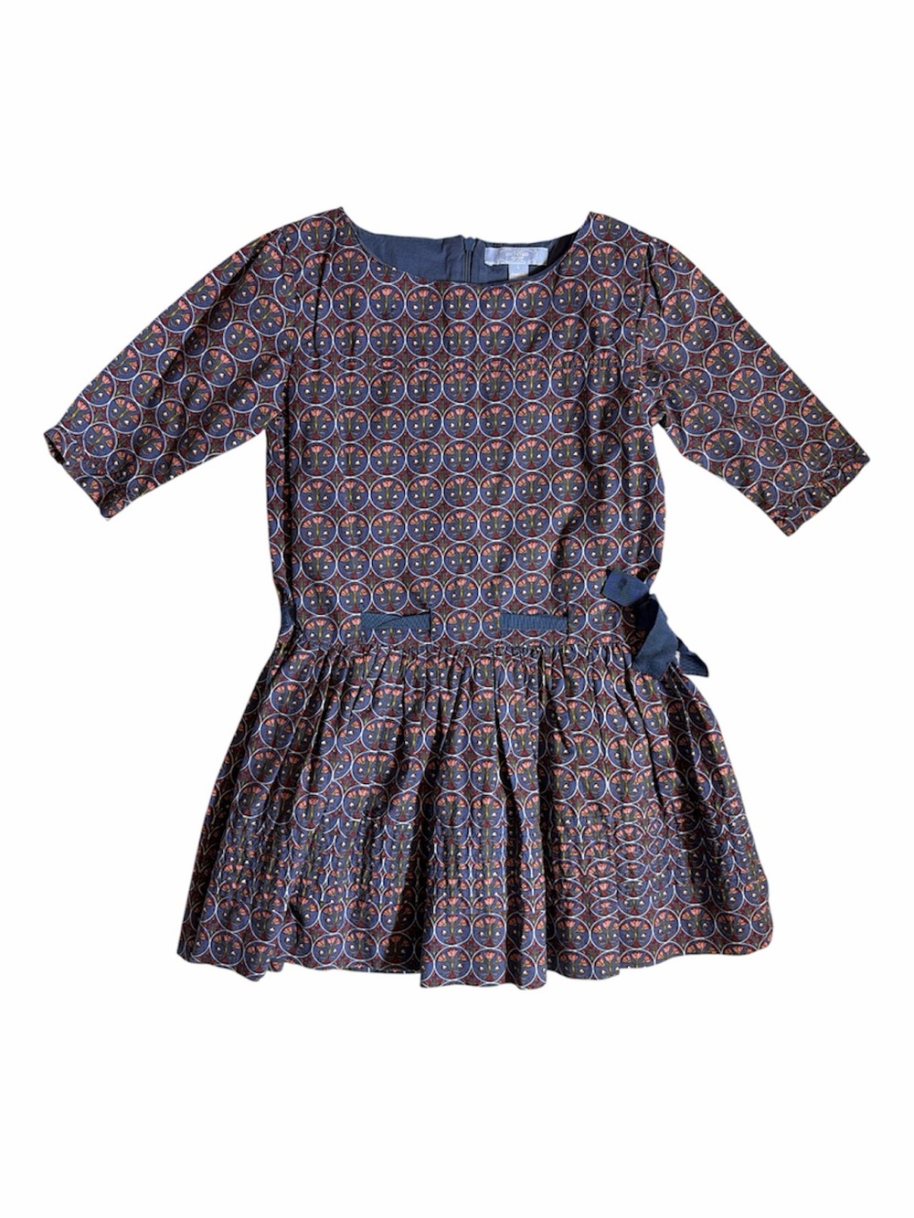 EUC Lucy Sykes floral pattern dress with detail skirt 6